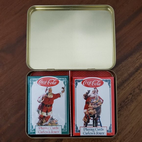 1994 Vintage Coca-Cola Christmas Santa Nostalgia Playing Cards 2 Sealed Decks - Picture 5 of 7